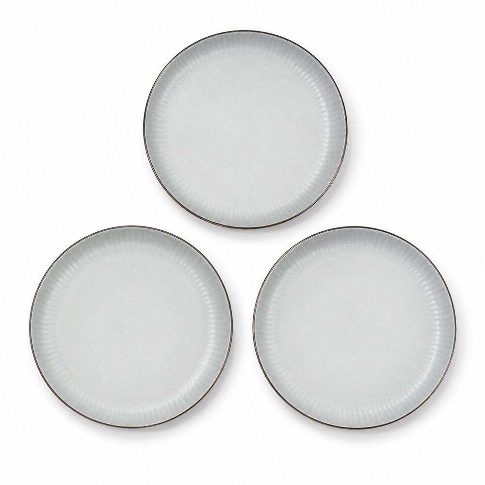 Safdie & Co Stoneware 9” Salad Plates Set Of 3 Gray